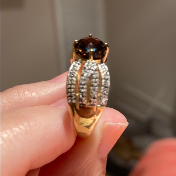 Genuine Smokey Quartz Oval East/West setting Ring - Picture 5 of 10